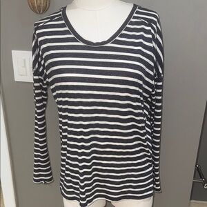 Black and White Striped Women's Top
